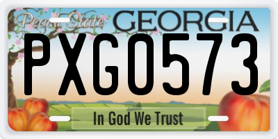 GA license plate PXG0573