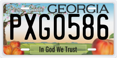 GA license plate PXG0586