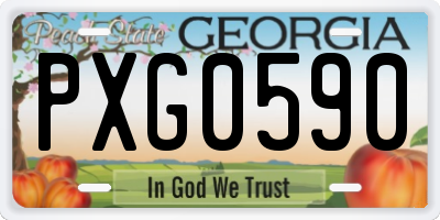 GA license plate PXG0590