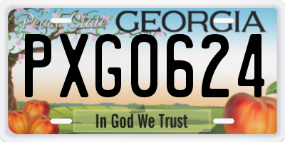 GA license plate PXG0624