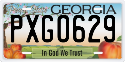 GA license plate PXG0629