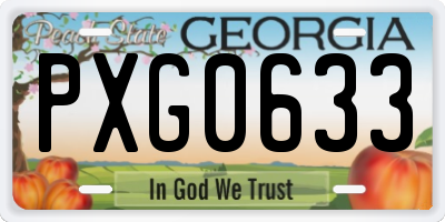 GA license plate PXG0633