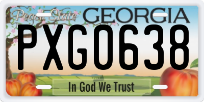 GA license plate PXG0638