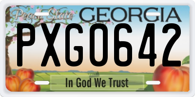 GA license plate PXG0642