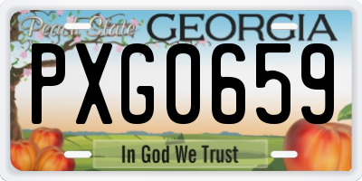 GA license plate PXG0659