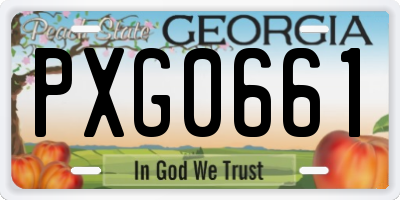 GA license plate PXG0661
