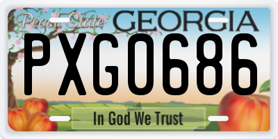 GA license plate PXG0686
