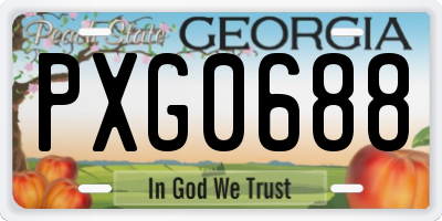 GA license plate PXG0688