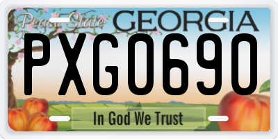 GA license plate PXG0690