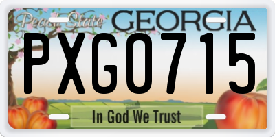 GA license plate PXG0715
