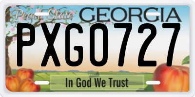 GA license plate PXG0727