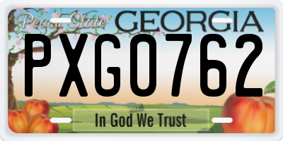 GA license plate PXG0762