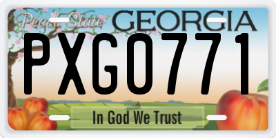 GA license plate PXG0771
