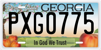 GA license plate PXG0775