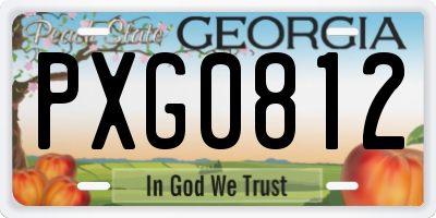 GA license plate PXG0812