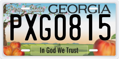 GA license plate PXG0815