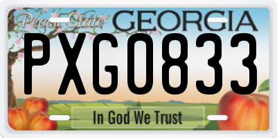GA license plate PXG0833
