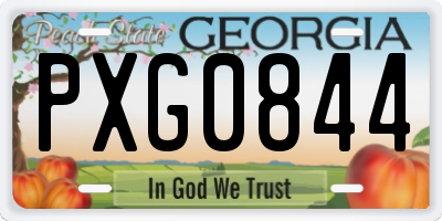 GA license plate PXG0844