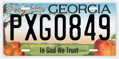 GA license plate PXG0849