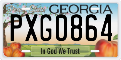 GA license plate PXG0864