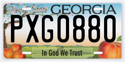 GA license plate PXG0880