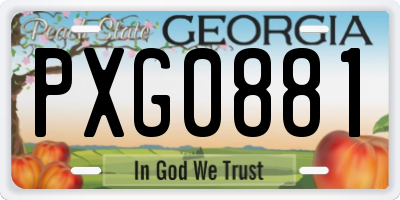 GA license plate PXG0881