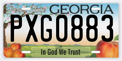 GA license plate PXG0883