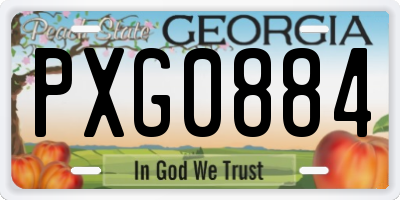 GA license plate PXG0884