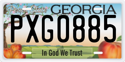 GA license plate PXG0885