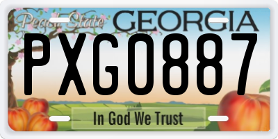 GA license plate PXG0887
