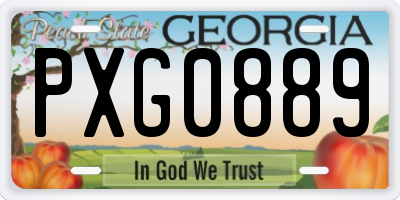GA license plate PXG0889