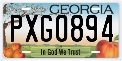 GA license plate PXG0894