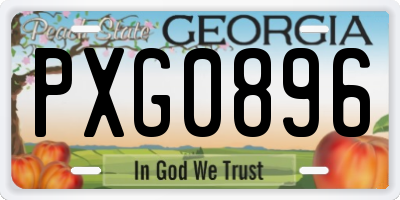 GA license plate PXG0896