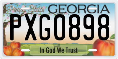 GA license plate PXG0898