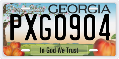 GA license plate PXG0904