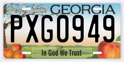 GA license plate PXG0949