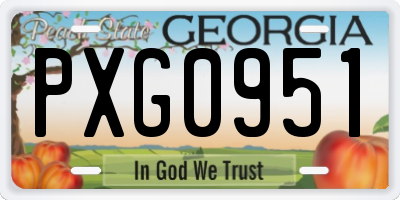 GA license plate PXG0951