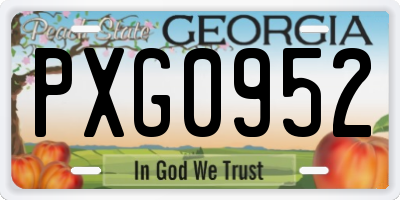 GA license plate PXG0952
