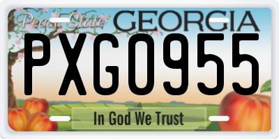GA license plate PXG0955