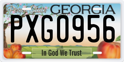 GA license plate PXG0956