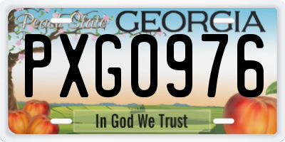 GA license plate PXG0976