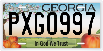 GA license plate PXG0997