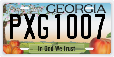 GA license plate PXG1007