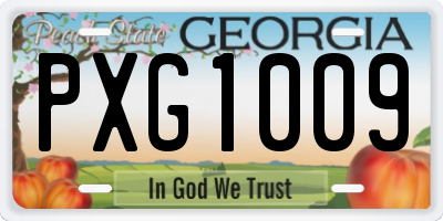 GA license plate PXG1009