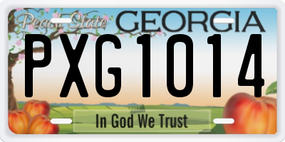 GA license plate PXG1014