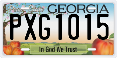 GA license plate PXG1015