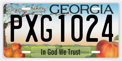 GA license plate PXG1024