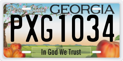 GA license plate PXG1034