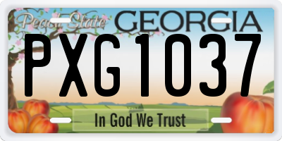 GA license plate PXG1037