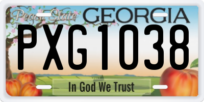 GA license plate PXG1038